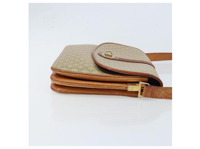 Céline Borsa a Spalla Circolare in Tela Macadam CELINE PVC Beige Oro Auth ARZ313 D'oro - vista 4