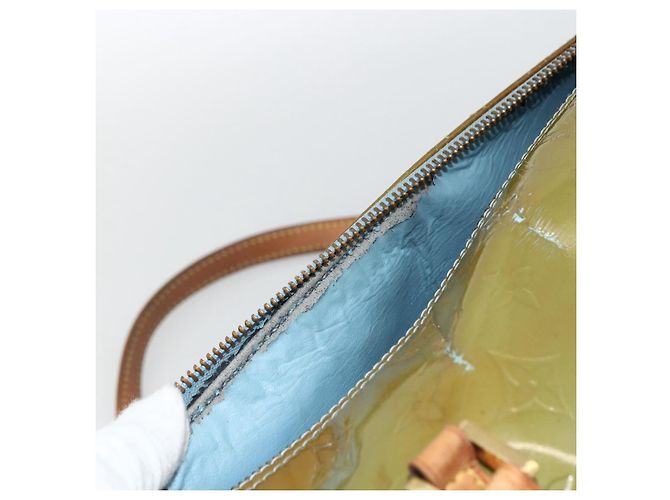 LOUIS VUITTON Borsa a Mano Monogram Vernis Bedford Blu Baby M91007 LV Auth 173385 Blu chiaro - vista 10