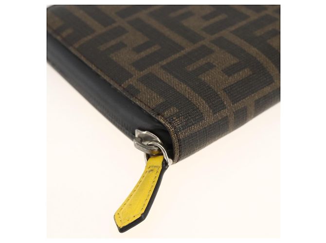 FENDI Zucca Canvas Lange Brieftasche Schwarz Braun Auth ki6613V - Ansicht 14