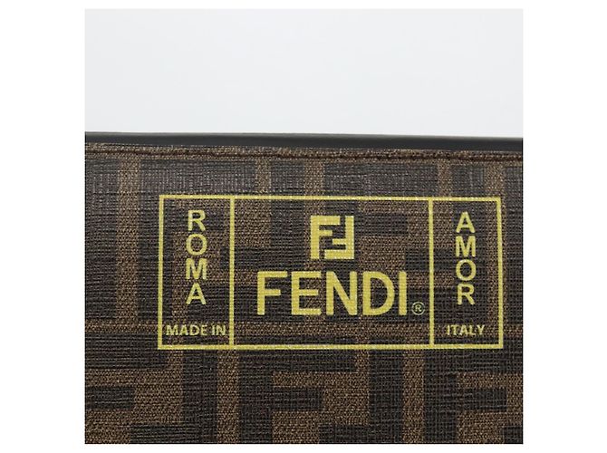 FENDI Zucca Canvas Lange Brieftasche Schwarz Braun Auth ki6613V - Ansicht 17