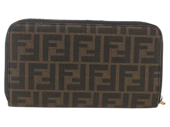 FENDI Zucca Canvas Lange Brieftasche Schwarz Braun Auth ki6613V - Ansicht 2