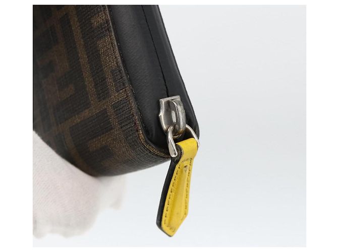 FENDI Zucca Canvas Lange Brieftasche Schwarz Braun Auth ki6613V - Ansicht 8