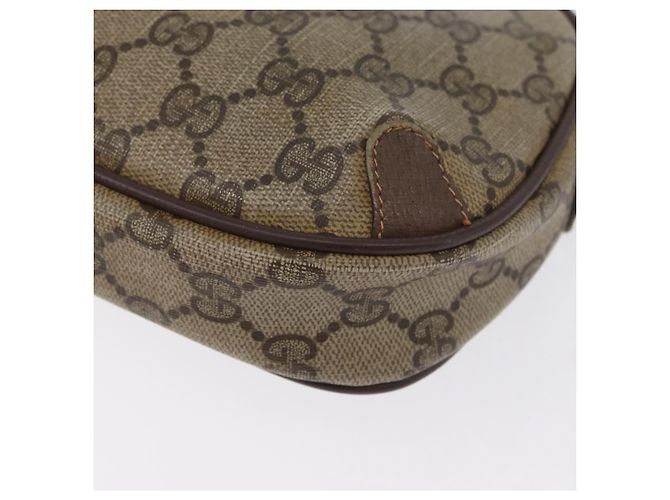 Borsa Sherry Line GG Supreme Web di GUCCI in PVC beige e oro 156 02 066 Auth BA11402 D'oro - vista 13