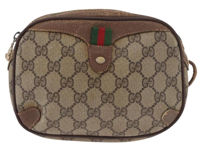 Borsa Sherry Line GG Supreme Web di GUCCI in PVC beige e oro 156 02 066 Auth BA11402 D'oro - vista 2