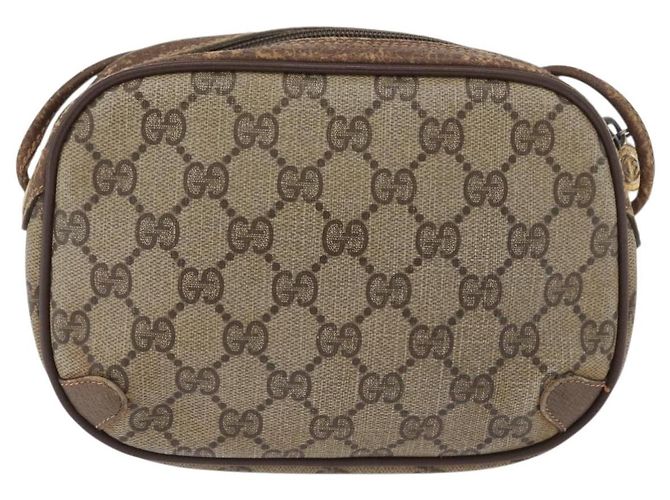 Borsa Sherry Line GG Supreme Web di GUCCI in PVC beige e oro 156 02 066 Auth BA11402 D'oro - vista 3