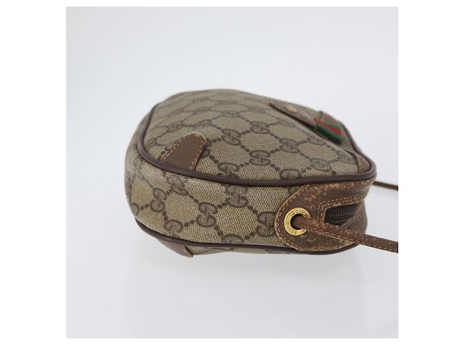 Borsa Sherry Line GG Supreme Web di GUCCI in PVC beige e oro 156 02 066 Auth BA11402 D'oro - vista 4