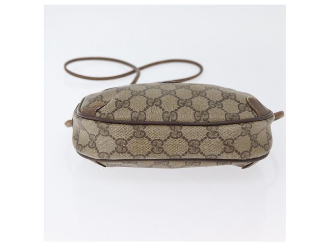 Borsa Sherry Line GG Supreme Web di GUCCI in PVC beige e oro 156 02 066 Auth BA11402 D'oro - vista 9