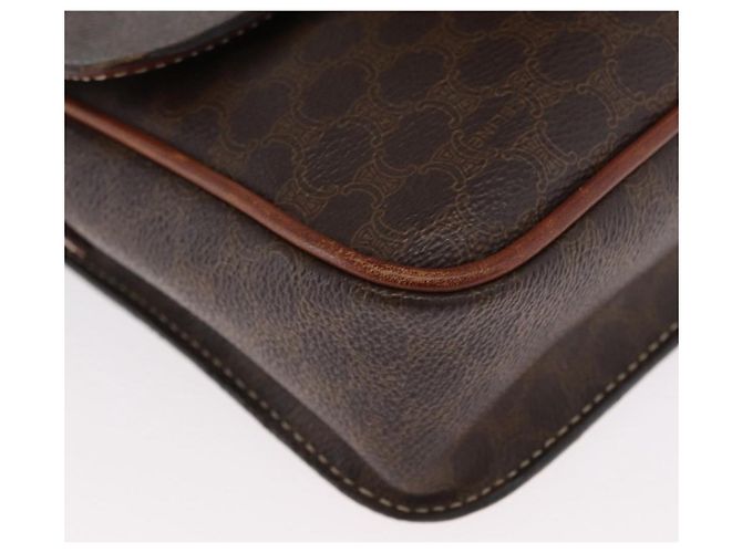 Céline Sac à épaule en toile Macadam CELINE en cuir PVC marron doré Auth 173698A - vue 10