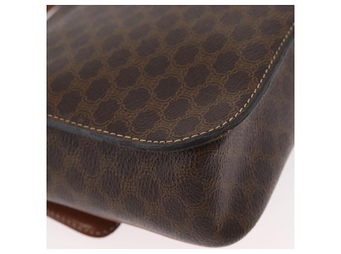 Céline Sac à épaule en toile Macadam CELINE en cuir PVC marron doré Auth 173698A - vue 12
