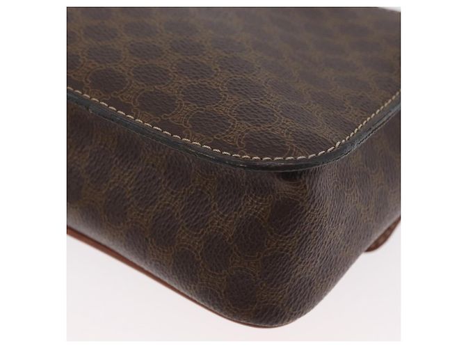 Céline Sac à épaule en toile Macadam CELINE en cuir PVC marron doré Auth 173698A - vue 13