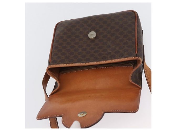 Céline Sac à épaule en toile Macadam CELINE en cuir PVC marron doré Auth 173698A - vue 15
