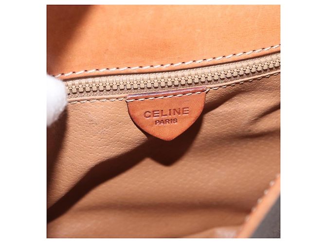 Céline Sac à épaule en toile Macadam CELINE en cuir PVC marron doré Auth 173698A - vue 16