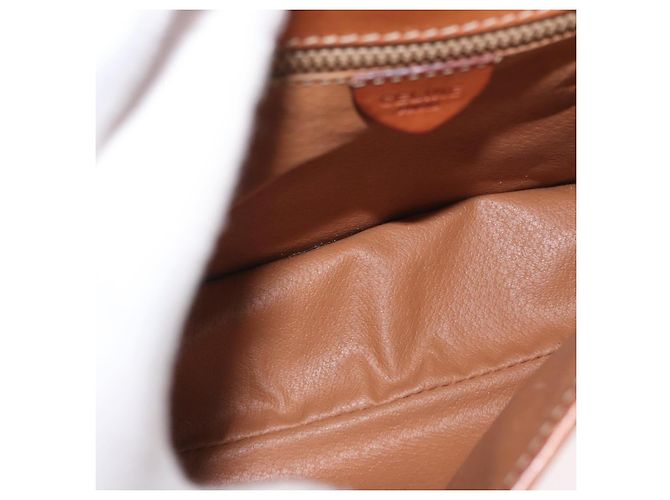 Céline Sac à épaule en toile Macadam CELINE en cuir PVC marron doré Auth 173698A - vue 17