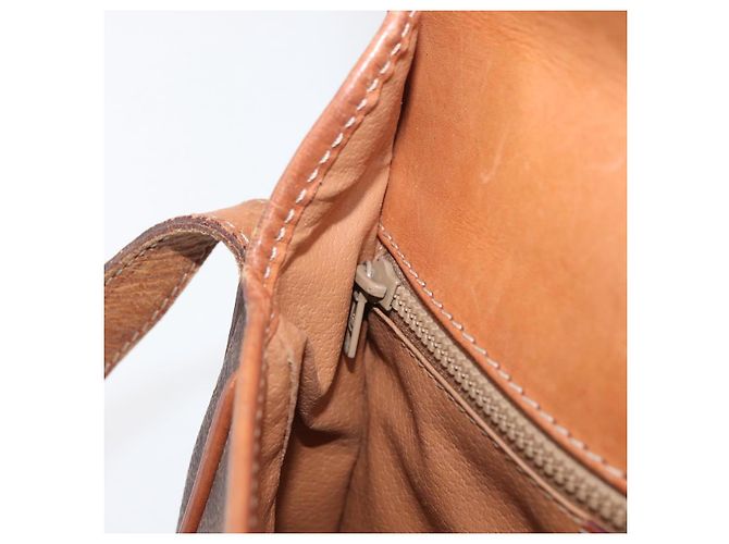 Céline Sac à épaule en toile Macadam CELINE en cuir PVC marron doré Auth 173698A - vue 20