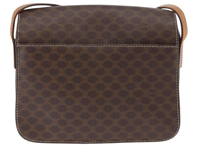 Céline Sac à épaule en toile Macadam CELINE en cuir PVC marron doré Auth 173698A - vue 3