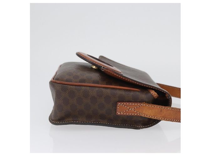 Céline Sac à épaule en toile Macadam CELINE en cuir PVC marron doré Auth 173698A - vue 4