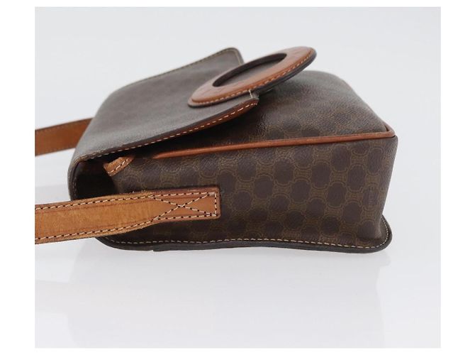 Céline Sac à épaule en toile Macadam CELINE en cuir PVC marron doré Auth 173698A - vue 5