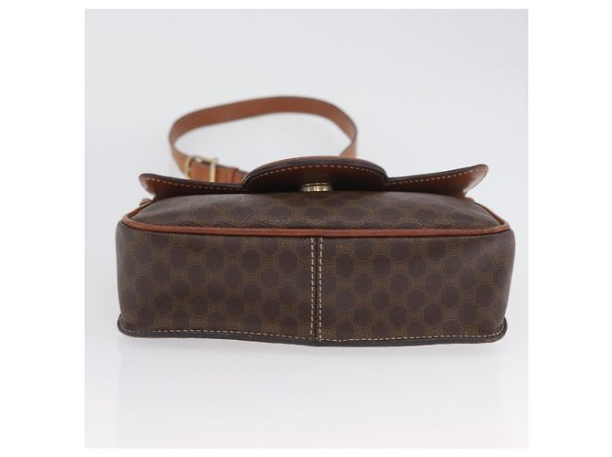 Céline Sac à épaule en toile Macadam CELINE en cuir PVC marron doré Auth 173698A - vue 9
