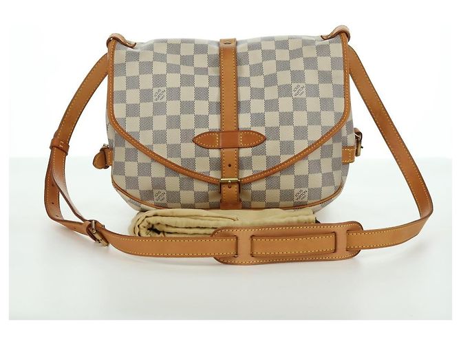 LOUIS VUITTON Borsa a Spalla Saumur 30 Damier Azur SPO N48202 LV Auth ARZ546V - vista 12