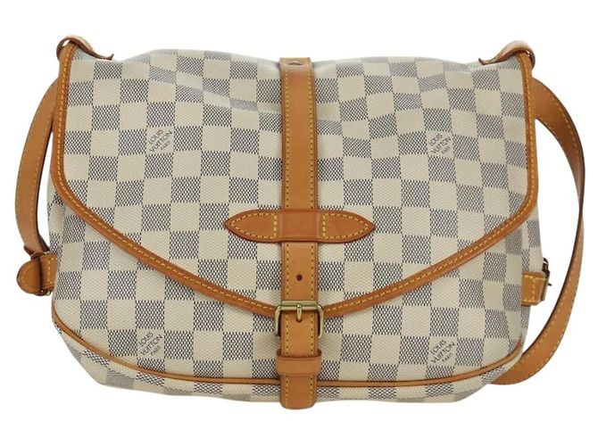 LOUIS VUITTON Borsa a Spalla Saumur 30 Damier Azur SPO N48202 LV Auth ARZ546V - vista 13