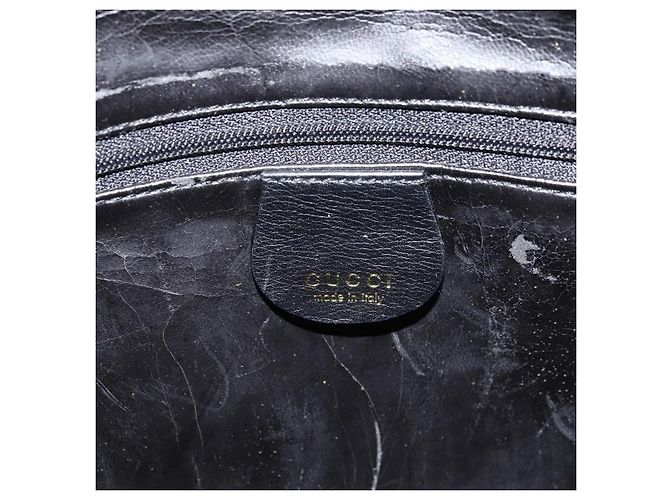Borsa a Spalla in Pelle Gucci Bamboo 2way Nera Oro 001 0166 1638 Auth BA11278 Nero D'oro - vista 16