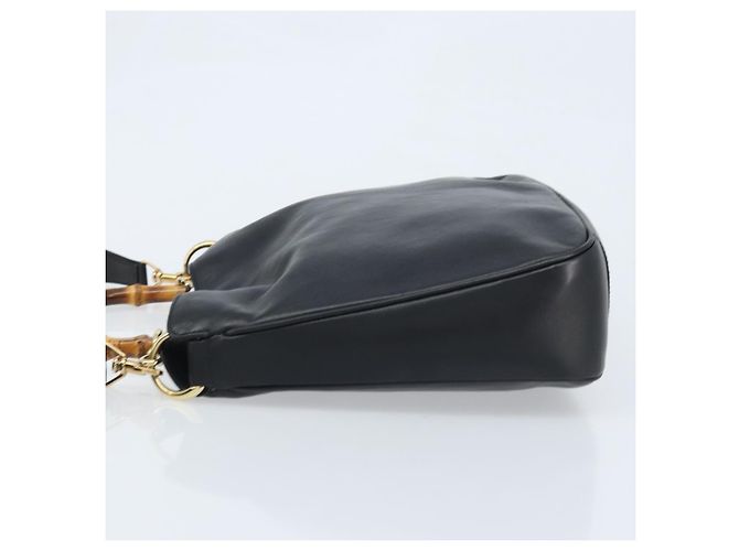 Borsa a Spalla in Pelle Gucci Bamboo 2way Nera Oro 001 0166 1638 Auth BA11278 Nero D'oro - vista 5