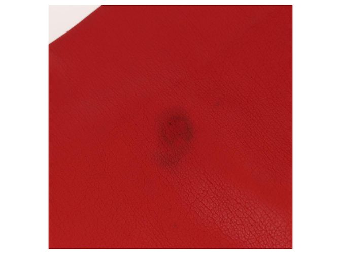 Falda Christian Dior de cuero rojo CC Auth am10735 Roja - vista 3