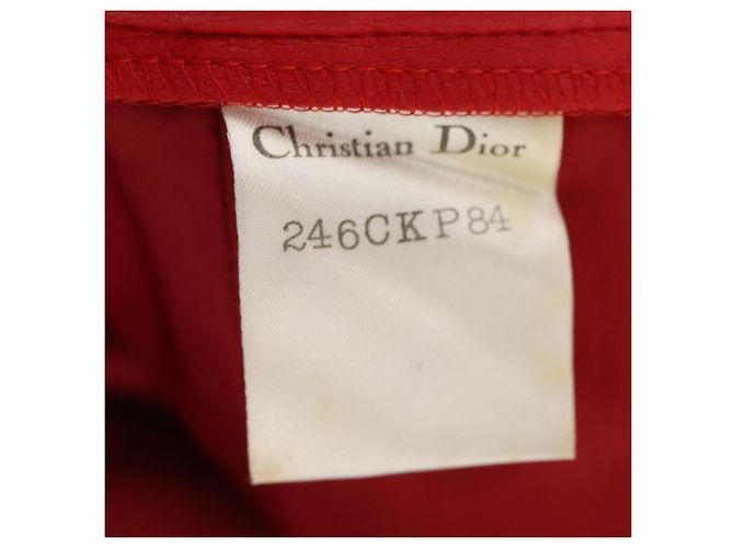 Falda Christian Dior de cuero rojo CC Auth am10735 Roja - vista 7