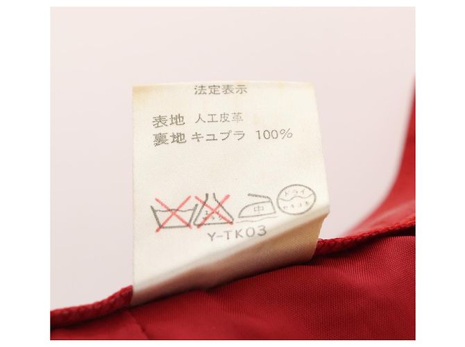 Falda Christian Dior de cuero rojo CC Auth am10735 Roja - vista 8