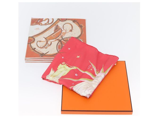 Hermès HERMES Carré 90 Schal Seide ""QUINTESSENZ"" Rot Auth am11039V - Ansicht 24