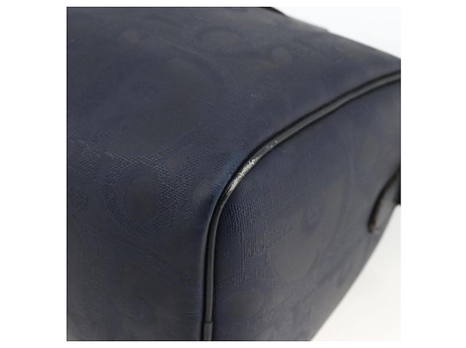 Borsa a mano in tela Trotter Christian Dior in PVC e pelle blu navy Auth BA11379A - vista 10