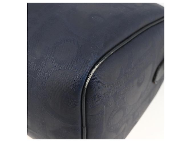 Borsa a mano in tela Trotter Christian Dior in PVC e pelle blu navy Auth BA11379A - vista 12
