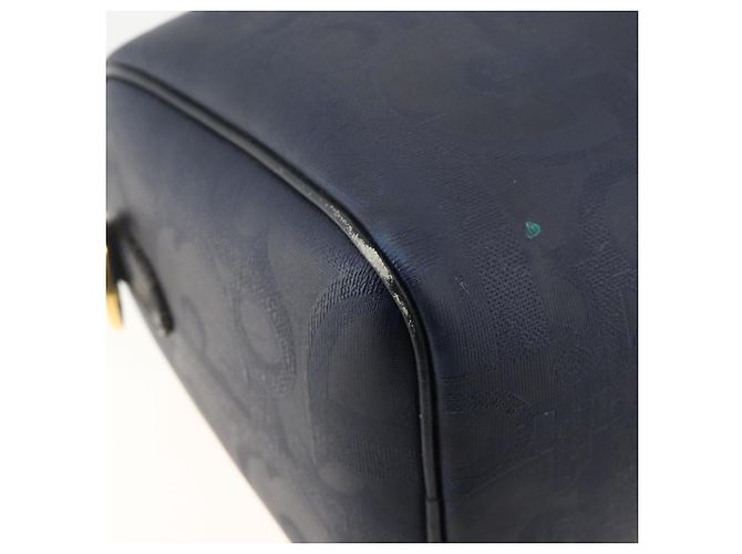 Borsa a mano in tela Trotter Christian Dior in PVC e pelle blu navy Auth BA11379A - vista 13
