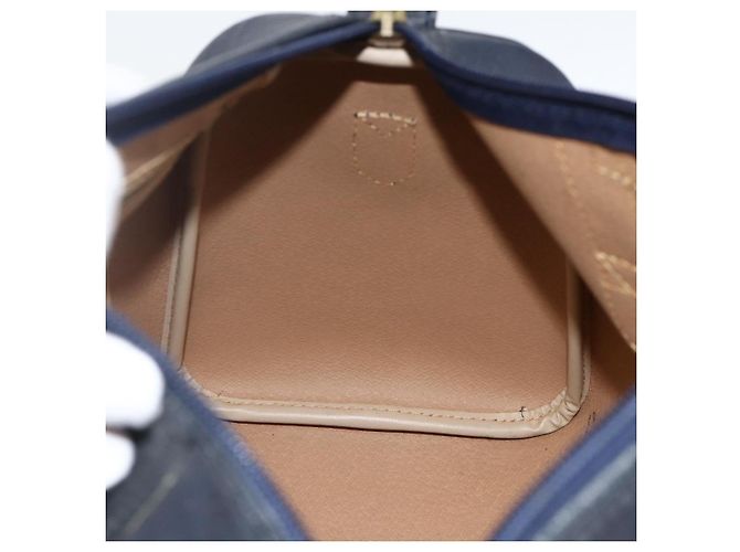 Borsa a mano in tela Trotter Christian Dior in PVC e pelle blu navy Auth BA11379A - vista 17
