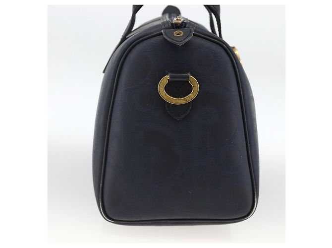 Borsa a mano in tela Trotter Christian Dior in PVC e pelle blu navy Auth BA11379A - vista 4