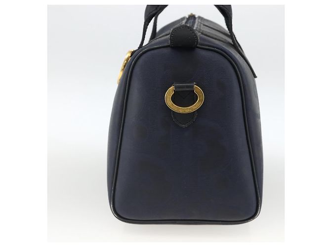 Borsa a mano in tela Trotter Christian Dior in PVC e pelle blu navy Auth BA11379A - vista 5