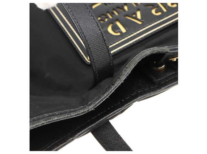 Borsa Tote PRADA Nylon 2way Nera Oro Auth ARZ275 Nero D'oro - vista 10