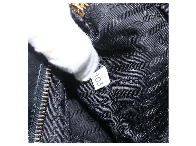 Borsa Tote PRADA Nylon 2way Nera Oro Auth ARZ275 Nero D'oro - vista 12