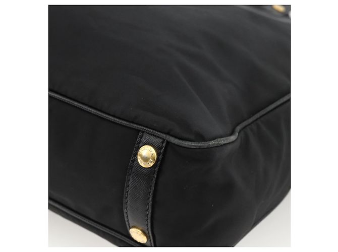 Borsa Tote PRADA Nylon 2way Nera Oro Auth ARZ275 Nero D'oro - vista 17