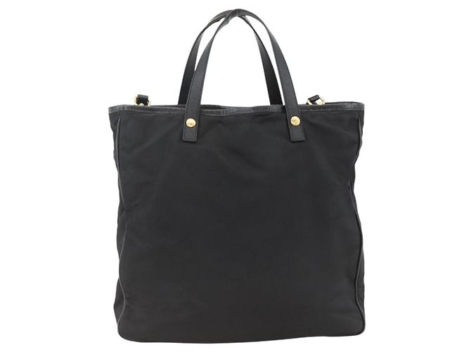 Borsa Tote PRADA Nylon 2way Nera Oro Auth ARZ275 Nero D'oro - vista 2