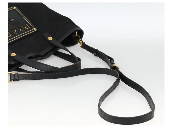 Borsa Tote PRADA Nylon 2way Nera Oro Auth ARZ275 Nero D'oro - vista 8