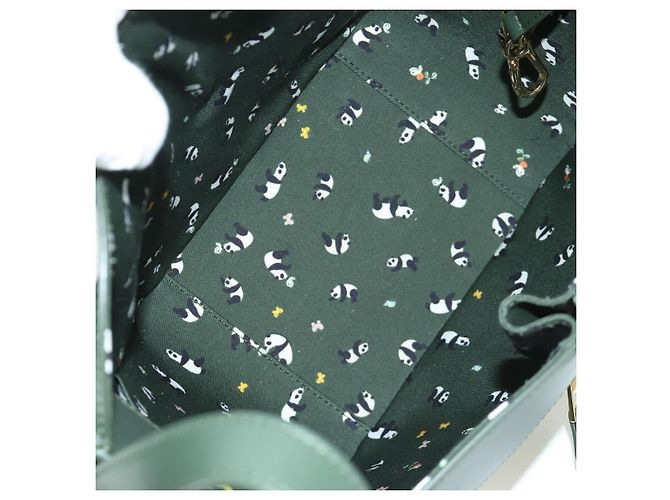 Loewe Bolso de mano compacto Hammock de cuero 2 en 1 verde dorado Auth 167114SM - vista 10