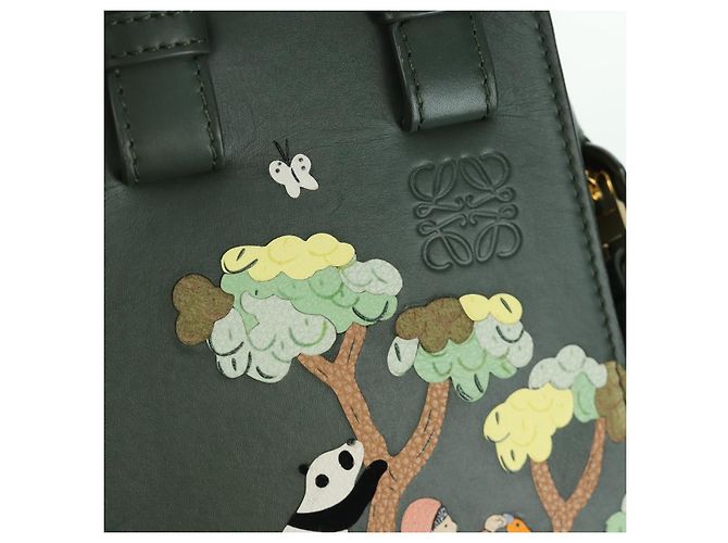 Loewe Bolso de mano compacto Hammock de cuero 2 en 1 verde dorado Auth 167114SM - vista 19