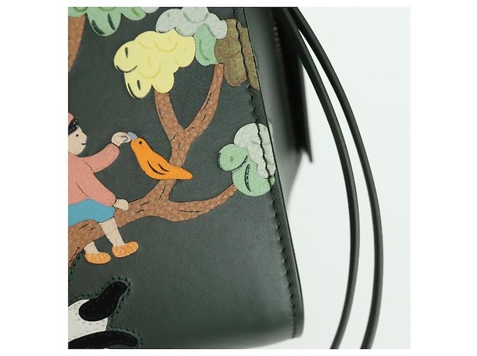 Loewe Bolso de mano compacto Hammock de cuero 2 en 1 verde dorado Auth 167114SM - vista 21