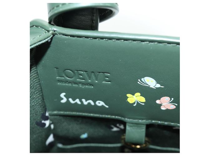 Loewe Bolso de mano compacto Hammock de cuero 2 en 1 verde dorado Auth 167114SM - vista 24