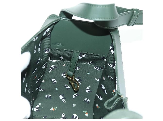 Loewe Bolso de mano compacto Hammock de cuero 2 en 1 verde dorado Auth 167114SM - vista 25