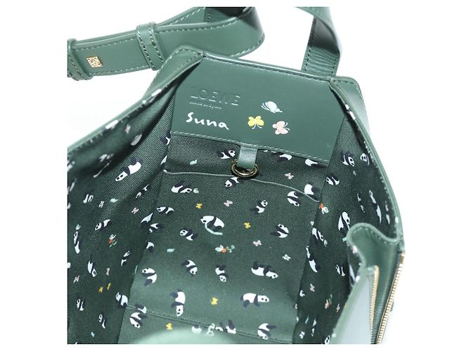 Loewe Bolso de mano compacto Hammock de cuero 2 en 1 verde dorado Auth 167114SM - vista 26
