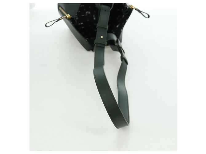Loewe Bolso de mano compacto Hammock de cuero 2 en 1 verde dorado Auth 167114SM - vista 8