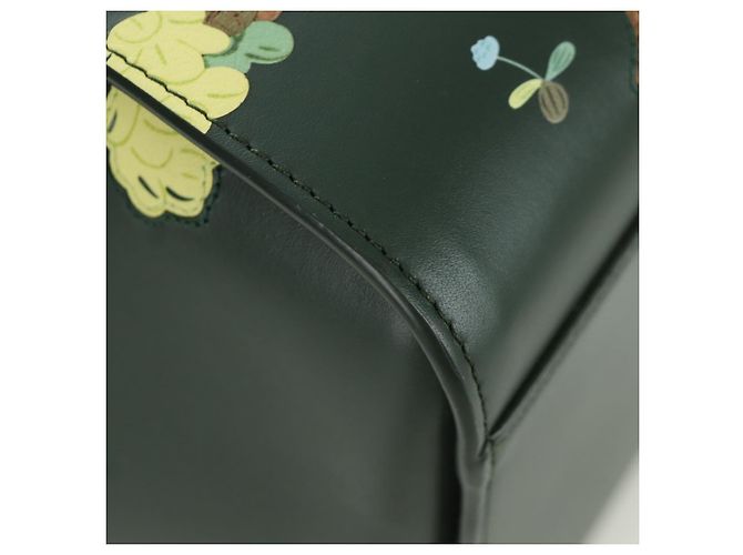 Loewe Bolso de mano compacto Hammock de cuero 2 en 1 verde dorado Auth 167114SM - vista 9