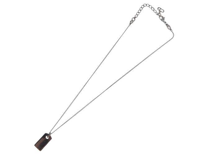 Collana Christian Dior metallo Argento Auth BA11485 - vista 10